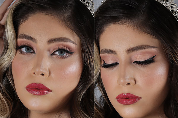 آرایش و شینیون عروس در سالن زیبایی مهرنیا