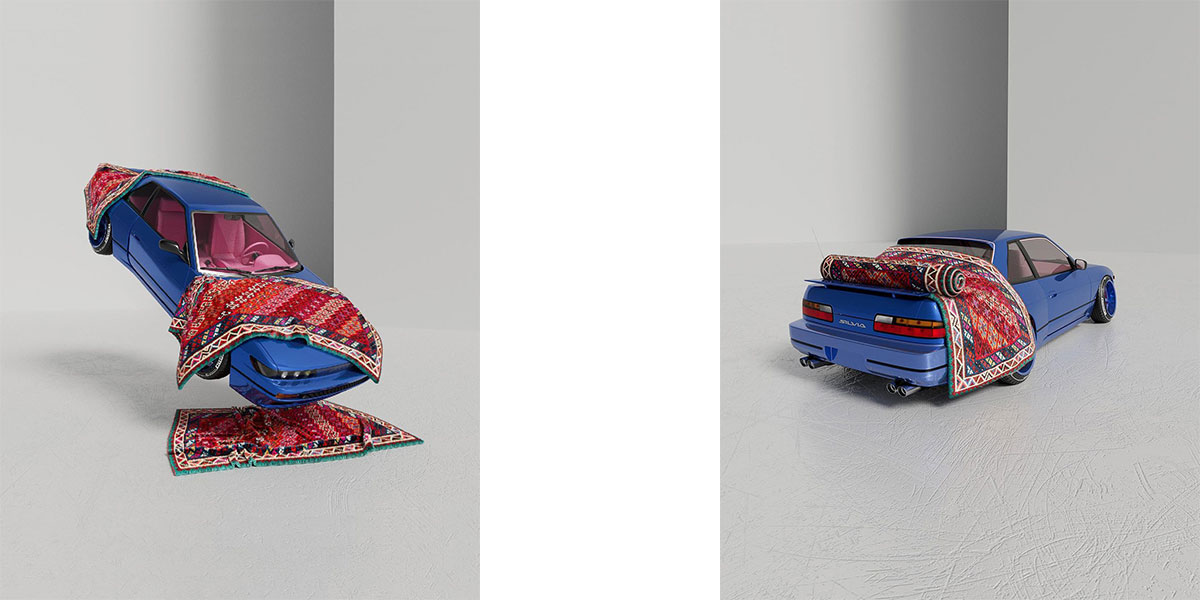 طراحی ماشین با فرش ایرانی