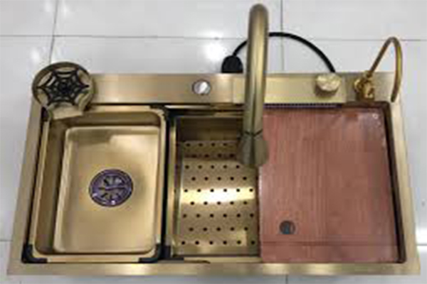 تصویر سینک ۵کلید طلایی وسفید - فروشگاه لوازم بهداشتی ساختمانی زمانی