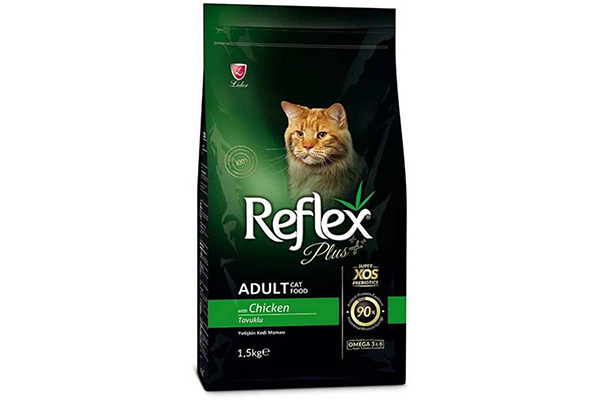 تصویر غذای خشک گربه بالغ و ادالت با طعم مرغ‌ برند رفلکس پلاس