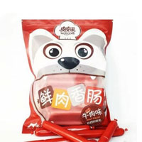 تصویر تشویقی سگ سوسیسی با طعم گوشت گوساله